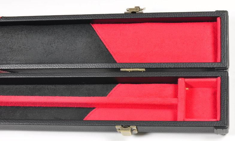 Peradon Three-Quarter Black/Red Arrow Patterned Leather Effect Case (Close Up, Open)